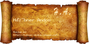 Hübner Andos névjegykártya